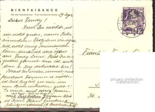 Radierung Strauss Auf Burg Stein am Rhein I. 32. – Bild 2