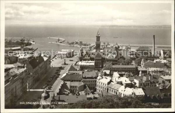 Haelsingborg Utsikt fran Kärnan Panorama Hafen