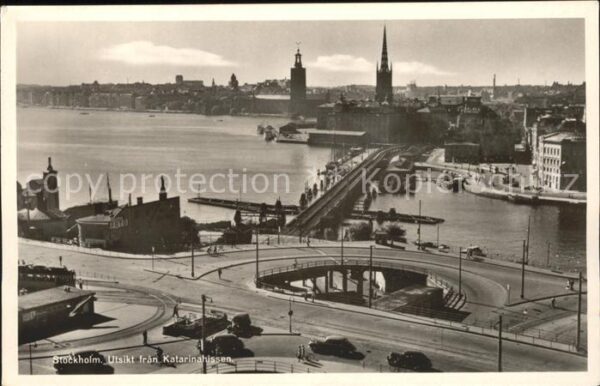 Stockholm Utsikt fran Katarinahissen Brücke