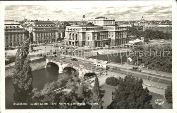 Stockholm Gustav Adolfs Torg Norrbro och Kungl Te
