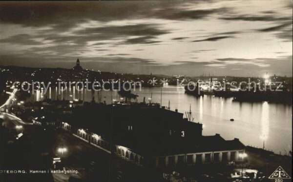 Goeteborg Hamnen i nattbelysning Hafen bei Nacht
