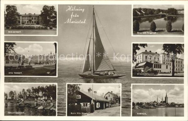 Mariestad und Umgebung Strand Segelboot