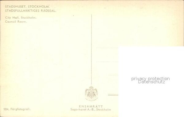 Stockholm Stadshuset City Hall Council Room – Bild 2