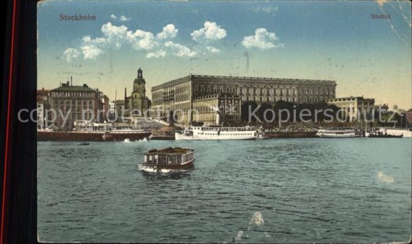 Stockholm Slottet Schloss Fährboot Dampfer
