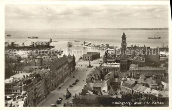 Haelsingborg Utsikt fran Kärnan Hafen