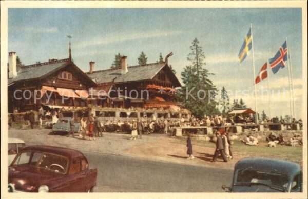 Oslo Norwegen Frognerseteren Restaurant Flagge