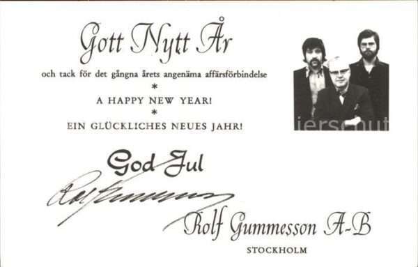 Stockholm Neujahrskarte Rolf Gummesson AB Gruppen