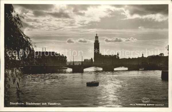 Stockholm Stadshuset och Vasabron Brücke
