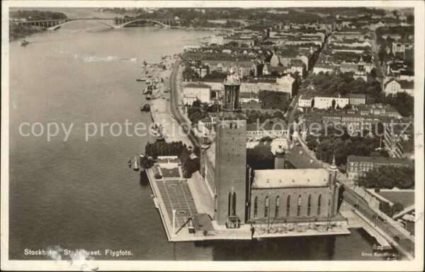 Stockholm Stadshuset Rathaus Fliegeraufnahme