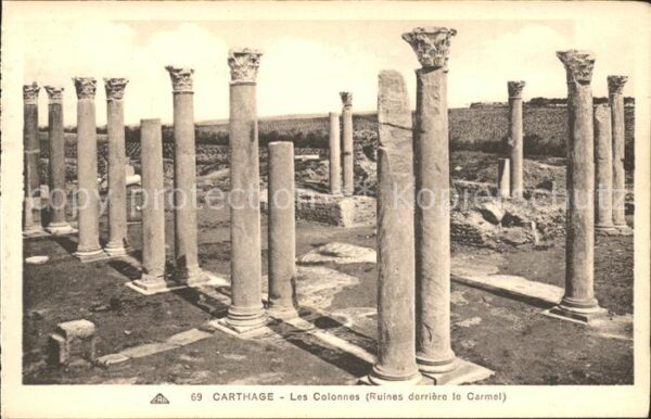 Carthage Karthago Les Colonnes Ruines derriere le Carmel