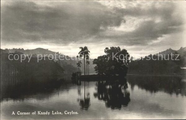 Ceylon Sri Lanka Corner of Kandy Lake Panorama
