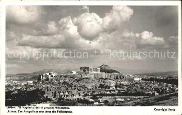 Athens Athen Acrokopolis as seen from the Philopappu