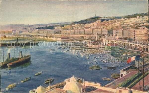Alger Algerien Vue d_ensemble prise du Port Vapeur Kün