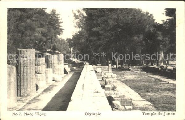 Olympia Griechenland Olympie Temple de Junon Ruinen Historis