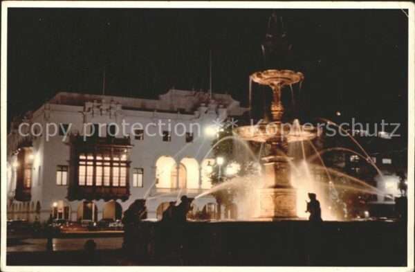 Lima Peru Town Hall and Fountain Plaza de Armas