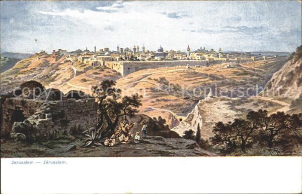 Jerusalem Yerushalayim Künstlerkarte