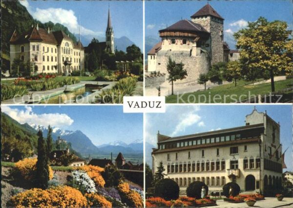 Vaduz Regierungsgebäude Kirche Schloss Rathau
