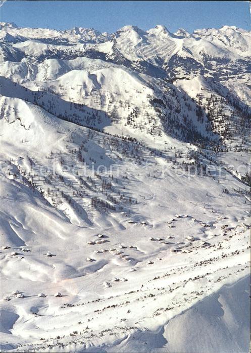 Malbun Winterpanorama gegen Alvierkette Schwei