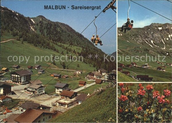 Malbun mit Doppelsesselbahn Sareisergrat Alpen