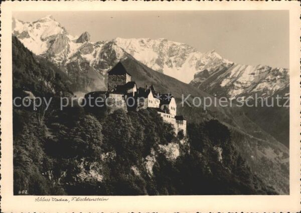 Vaduz Schloss mit Falknis Rätikon