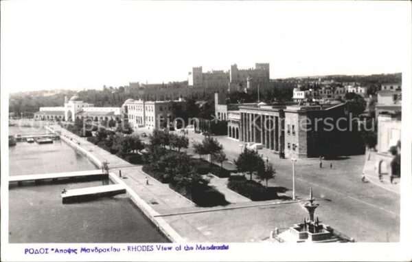 Rhodes Rhodos Greece View of the Mandraki