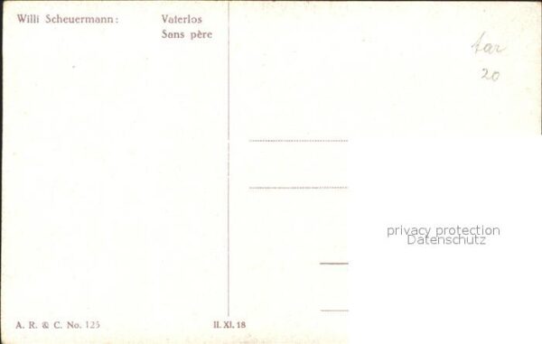 Kuenstlerkarte Willi Scheuermann Vaterlos Nr. 125 Mutt – Bild 2