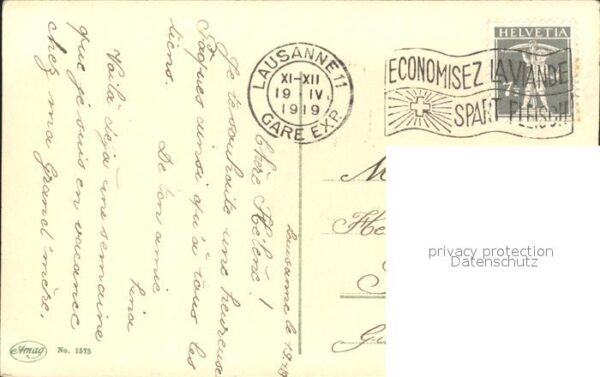 Ostern Easter Paques Küken Hut Blumen Amag-Verlag Nr. 1575 – Bild 2