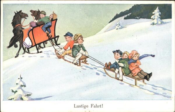 Schlitten Schnee Pferdeschlitten Kinder