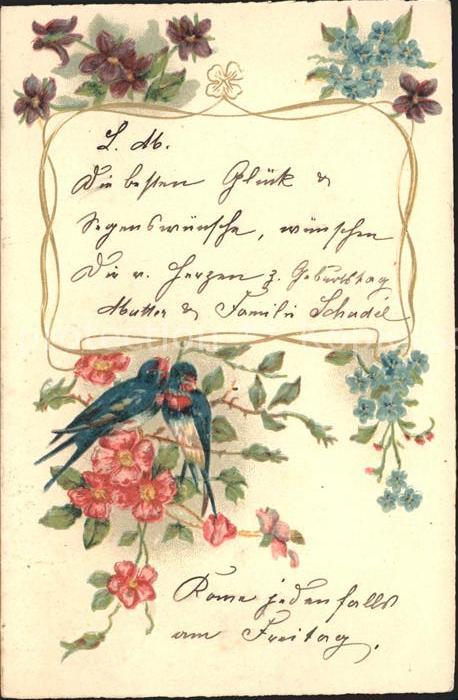 Voegel Schwalben Blumen