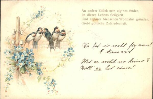 Voegel Schwalben Gedicht Blumen