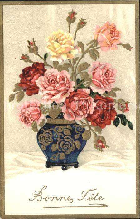 Rosen Vase Bonne Fete