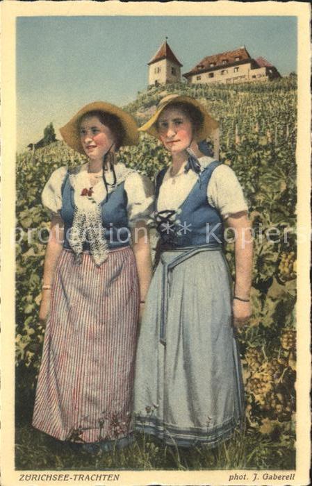Foto Gaberell J. Nr. 15473a Trachten Zürichsee