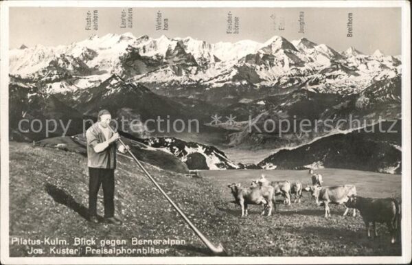 Alphorn Kühe Pilatus-Kulm Berneralpen Jos. Kust