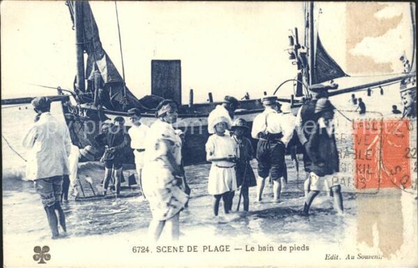 Segelboote Scene de plage bain de pieds