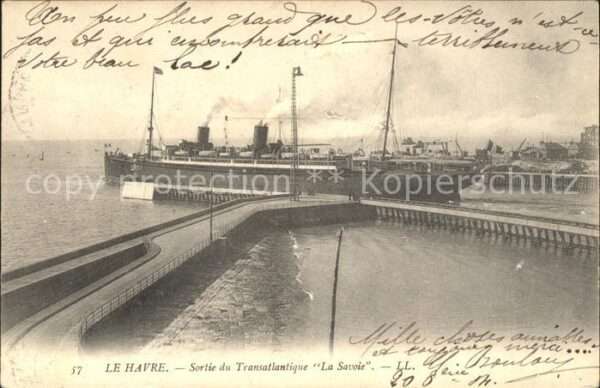 Dampfer Oceanliner Le Havre Transatlantique La Savoie