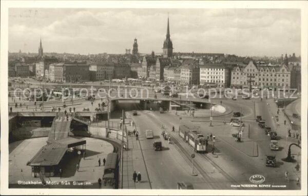 Strassenbahn Stockholm Motiv fran Slussen