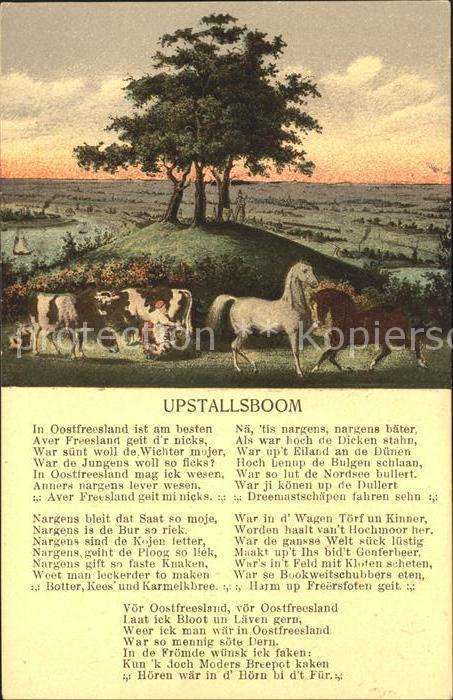 Pferde Kühe Baum Upstallboom Gedicht
