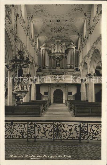 Kirchenorgel Mariastein Kirche Chor