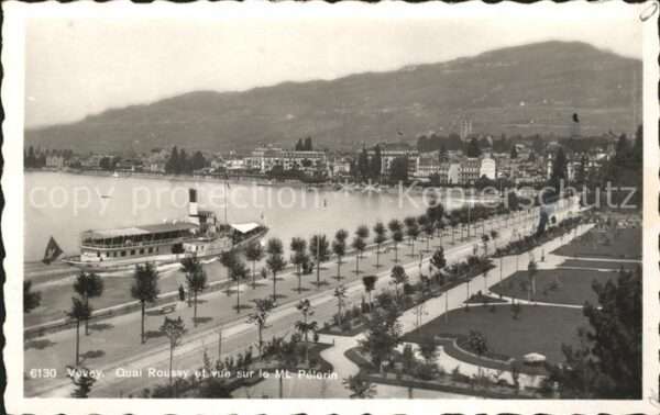 Dampfer Seitenrad Vevey Quai Roussy Mt. Pelerin