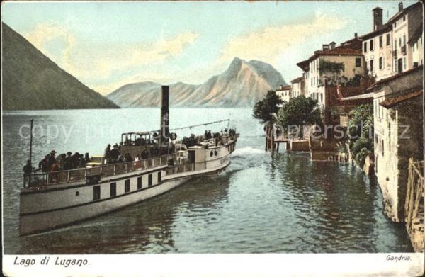 Dampfer Seitenrad Lago d Lugano Gandria