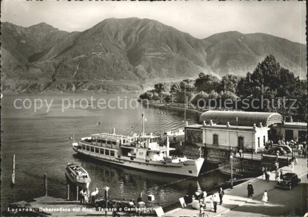 Schiffe Ships Navires Locarno debarcadero Monti Tamaro e Gamb