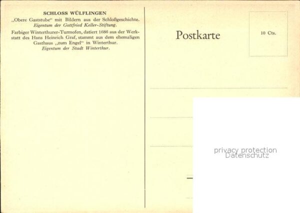Kachelofen Winterthurer-Turmofen Schloss Wülflinge – Bild 2