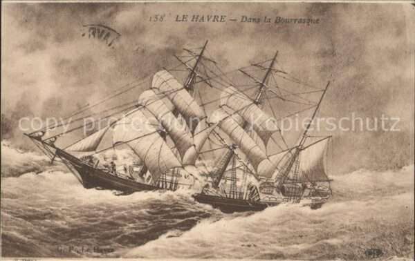 Segelschiffe Le Havre bourrasque Sturm