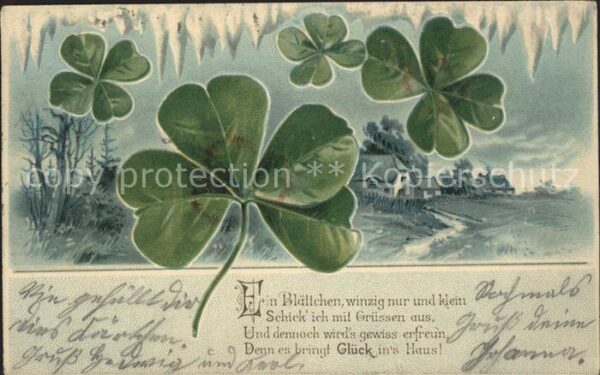 Kleeblatt Cloverleaf Trebol Trefle Glück Gedicht Spruch