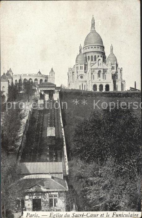 Zahnradbahn Paris Eglise Sacre-Coeur Funiculaire