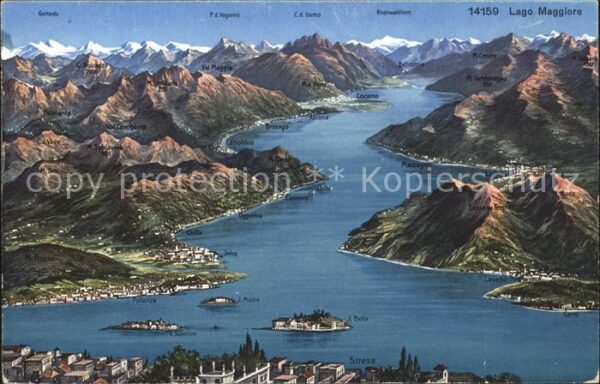 Stresa Lago Maggiore Panoramakarte Lago