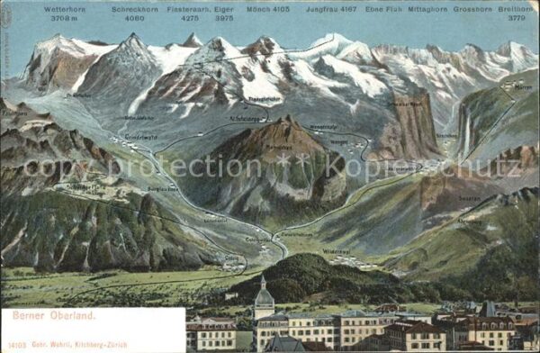 Panoramakarte Berner Oberland