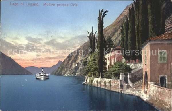 Oria Valsolda Lago Häuser Schiff