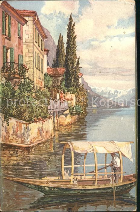 Oria Valsolda Villa Fogazzaro Boot Lago Künstlerkarte