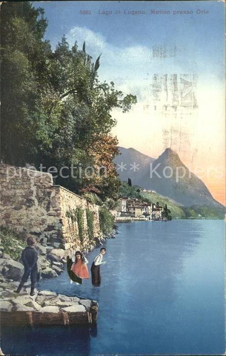 Oria Valsolda Kinder und Häuser am See
